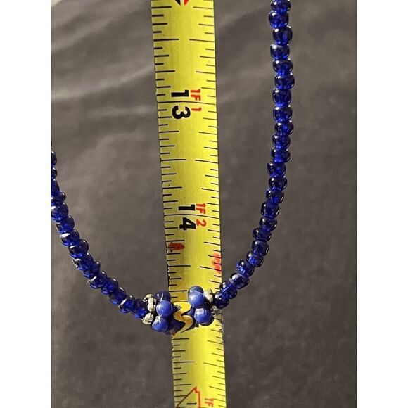 Bohemian Long Strand of Cobalt Blue Glass with Unique Pendant Bead - 31" - Picture 1 of 3